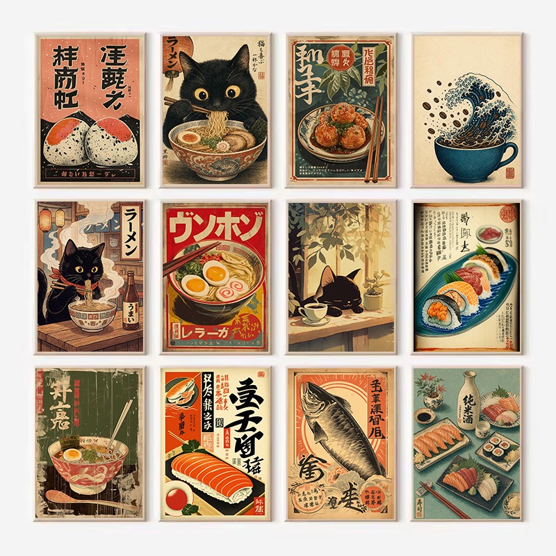 Japanese Lifestyle Food - Vintage Japoński Ryżowy Roll Sashimi Ramen
