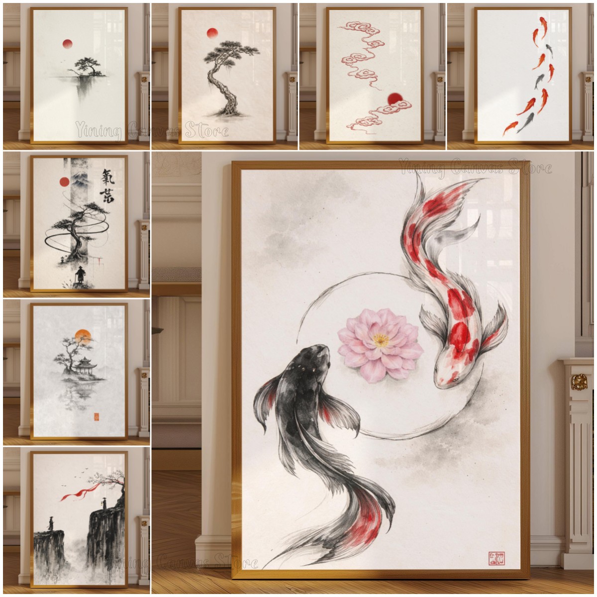Japanese Zen Lifestyle - Japoński plakat z krajobrazem w stylu