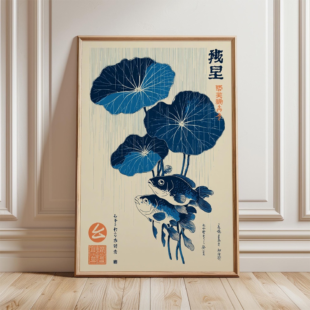 Plakat z rybą złotą, japońskie – Japanese Zen Lifestyle recenzja i cena